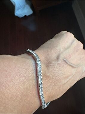 Sterling Silver Diamond Tennis Bracelet - Silver